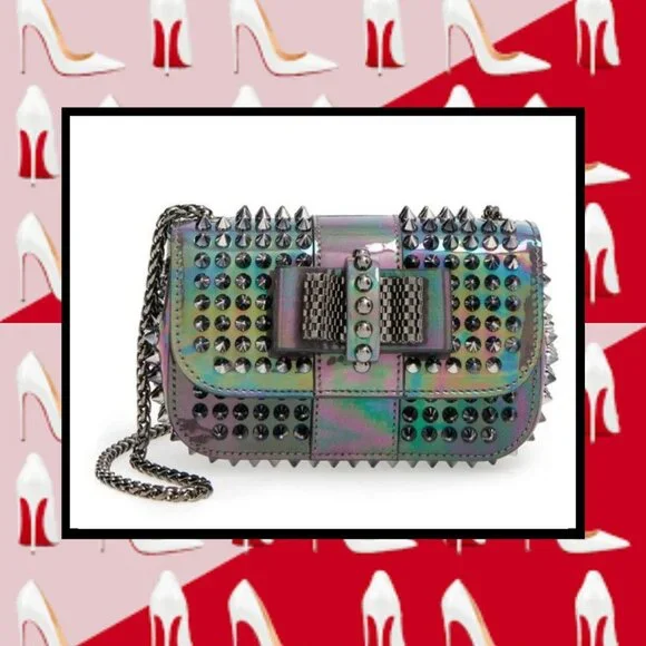 Christian Louboutin 'Sweet Charity' Spiked Calfskin Shoulder Bag - Picture 1 of 9